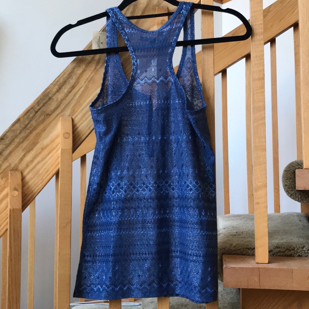 Blue and Silver Racerback Tank Top - Picture 2 of 4